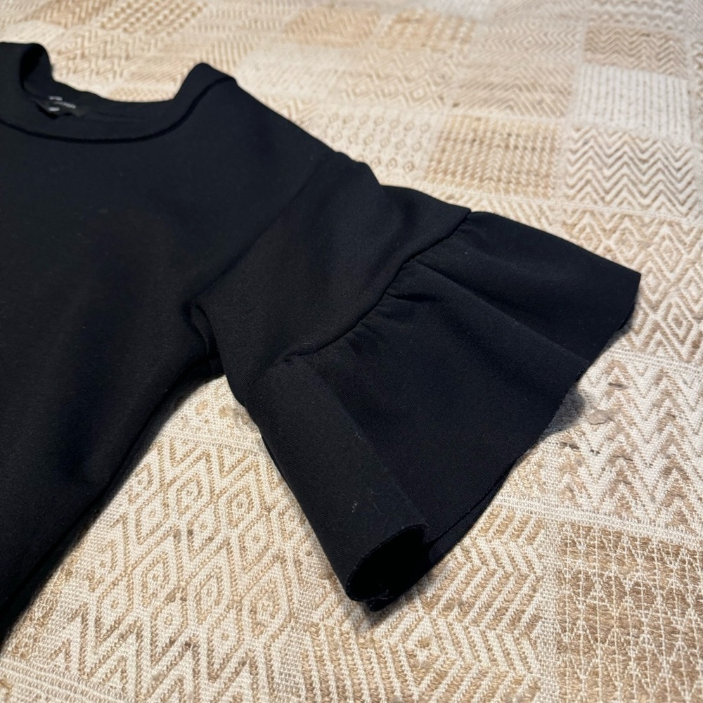 Halogen Ruffle Sleeve Sweatshirt Mini Dress - Picture 2 of 5
